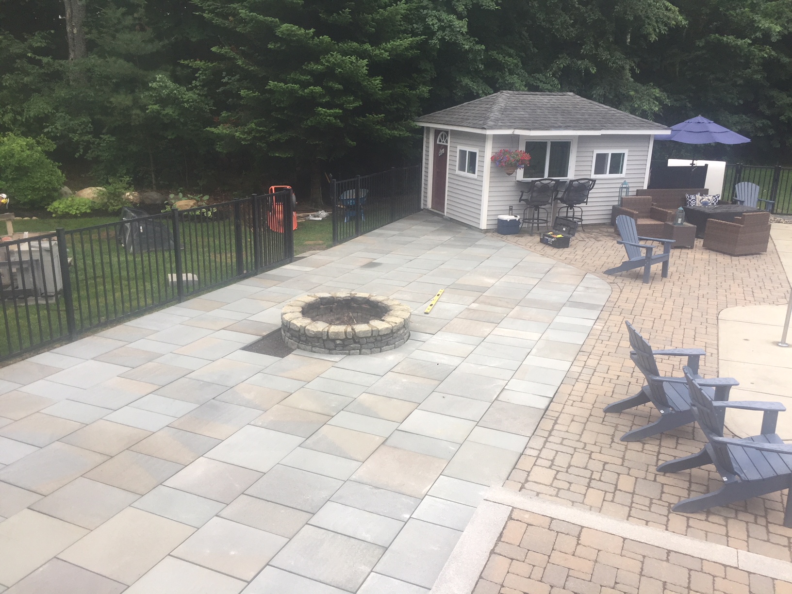 Pool Deck Design with Stone and Tile Scarborough Maine